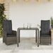 Ensemble de bistro de jardin 3 pcs coussins gris poly rotin - Photo n°1