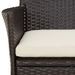 Ensemble de bistro de jardin 3 pcs coussins marron poly rotin - Photo n°7