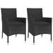 Ensemble de bistro de jardin 3 pcs coussins noir poly rotin - Photo n°3