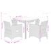 Ensemble de bistro de jardin 5 pcs coussins beige poly rotin - Photo n°7