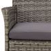 Ensemble de bistro de jardin 5 pcs coussins gris poly rotin - Photo n°6