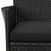 Ensemble de bistro de jardin 5 pcs coussins noir poly rotin - Photo n°6