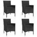 Ensemble de bistro de jardin 5 pcs coussins noir poly rotin - Photo n°3