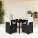 Ensemble de bistro de jardin 5 pcs coussins noir poly rotin - Photo n°1