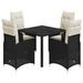 Ensemble de bistro de jardin 5 pcs coussins noir poly rotin - Photo n°2