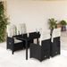 Ensemble de bistro de jardin 5 pcs coussins noir poly rotin - Photo n°1