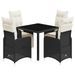 Ensemble de bistro de jardin 5 pcs coussins noir poly rotin - Photo n°2