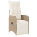 Ensemble de bistro de jardin 7 pcs coussins beige poly rotin - Photo n°5