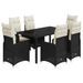 Ensemble de bistro de jardin 7 pcs coussins noir poly rotin - Photo n°2