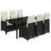 Ensemble de bistro de jardin 7 pcs coussins noir poly rotin - Photo n°2