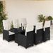 Ensemble de bistro de jardin 7 pcs coussins noir poly rotin - Photo n°1