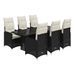 Ensemble de bistro de jardin 7 pcs coussins noir poly rotin - Photo n°2