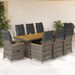 Ensemble de bistro de jardin 9 pcs coussins gris poly rotin - Photo n°1