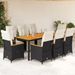 Ensemble de bistro de jardin 9 pcs coussins noir poly rotin - Photo n°1