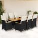 Ensemble de bistro de jardin 9 pcs coussins noir poly rotin - Photo n°1