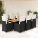 Ensemble de bistro de jardin 9 pcs coussins noir poly rotin - Photo n°1