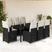 Ensemble de bistro de jardin 9 pcs coussins noir poly rotin - Photo n°1