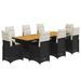 Ensemble de bistro de jardin 9 pcs coussins noir poly rotin - Photo n°2