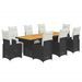 Ensemble de bistro de jardin 9 pcs coussins noir poly rotin - Photo n°2