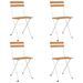 Ensemble de bistro pliable 5 pcs Bois d'acacia solide et acier - Photo n°4