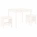 Ensemble de bistrot de jardin 3 pcs blanc bois de pin massif - Photo n°1