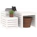 Ensemble de boîtes de jardin 3 pcs blanc bois de pin massif - Photo n°4