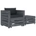 Ensemble de canapé palette 2 pcs avec coussin anthracite Bois 4 - Photo n°1