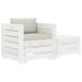 Ensemble de canapé palette 2 pcs avec coussin beige Bois - Photo n°1