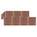 Ensemble de clôture WPC 7 Carré + 1 Incliné 1311x186 cm Marron - Photo n°1