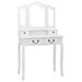 Ensemble de coiffeuse avec tabouret Blanc 80x69x141cm Paulownia - Photo n°2