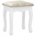 Ensemble de coiffeuse avec tabouret Blanc 80x69x141cm Paulownia - Photo n°10