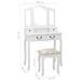 Ensemble de coiffeuse avec tabouret Blanc 80x69x141cm Paulownia - Photo n°12