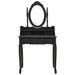 Ensemble de coiffeuse avec tabouret Noir 75x69x140 cm Paulownia - Photo n°3