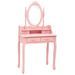 Ensemble de coiffeuse avec tabouret Rose 75x69x140 cm Paulownia - Photo n°2