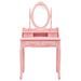 Ensemble de coiffeuse avec tabouret Rose 75x69x140 cm Paulownia - Photo n°3