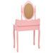 Ensemble de coiffeuse avec tabouret Rose 75x69x140 cm Paulownia - Photo n°5