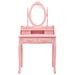 Ensemble de coiffeuse avec tabouret Rose 75x69x140 cm Paulownia - Photo n°3