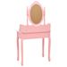 Ensemble de coiffeuse avec tabouret Rose 75x69x140 cm Paulownia - Photo n°5