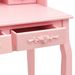 Ensemble de coiffeuse avec tabouret Rose 75x69x140 cm Paulownia - Photo n°7