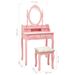 Ensemble de coiffeuse avec tabouret Rose 75x69x140 cm Paulownia - Photo n°11