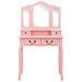 Ensemble de coiffeuse avec tabouret Rose 80x69x141 cm Paulownia - Photo n°3