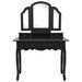 Ensemble de coiffeuse et tabouret Noir 100x40x146 cm Paulownia - Photo n°3