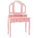 Ensemble de coiffeuse et tabouret Rose 100x40x146 cm Paulownia - Photo n°2