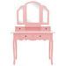 Ensemble de coiffeuse et tabouret Rose 100x40x146 cm Paulownia - Photo n°3