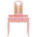 Ensemble de coiffeuse et tabouret Rose 100x40x146 cm Paulownia - Photo n°4