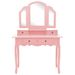 Ensemble de coiffeuse et tabouret Rose 100x40x146 cm Paulownia - Photo n°3