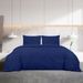 Ensemble de housse de couette Bleu marine 200x200 cm Microfibre - Photo n°3