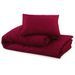 Ensemble de housse de couette Bordeaux 135x200 cm Microfibre - Photo n°6