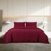 Ensemble de housse de couette Bordeaux 155x220 cm Coton - Photo n°3