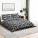 Ensemble de housse de couette Gris 140x200 cm Coton - Photo n°1